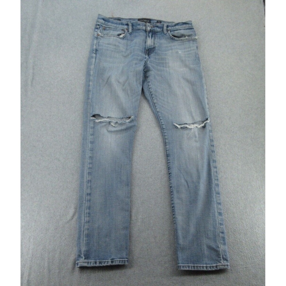 Lucky Brand Mens Jeans 110 Skinny Light Wash Distressed Ripped 34/32